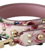 Dolce &amp; Gabbana Chic Floral Pink Leather Shoulder Strap
