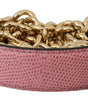 Dolce & Gabbana Elegant Pink Gold Leather Shoulder Strap