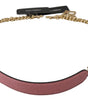 Dolce & Gabbana Elegant Pink Gold Leather Shoulder Strap