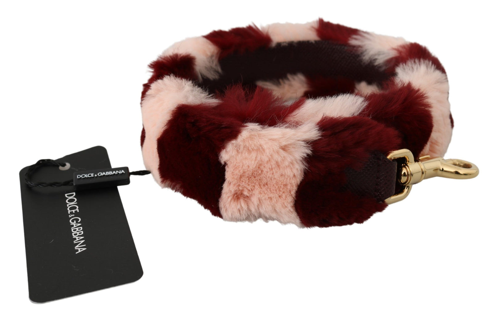 Bandoulière en fourrure rose bordeaux Dolce &amp; Gabbana, accessoire de luxe