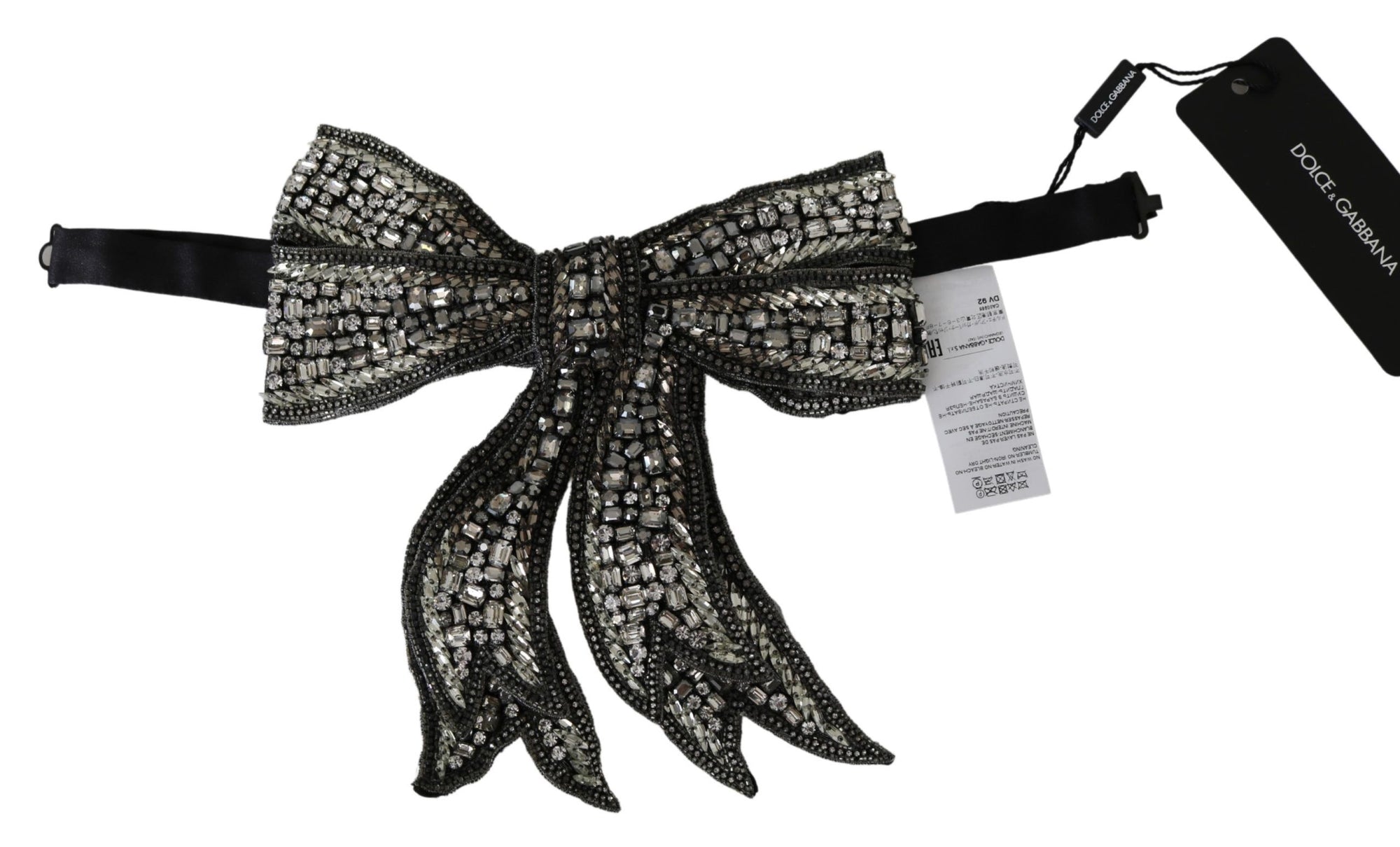 Dolce &amp; Gabbana Élégant nœud papillon en soie argentée