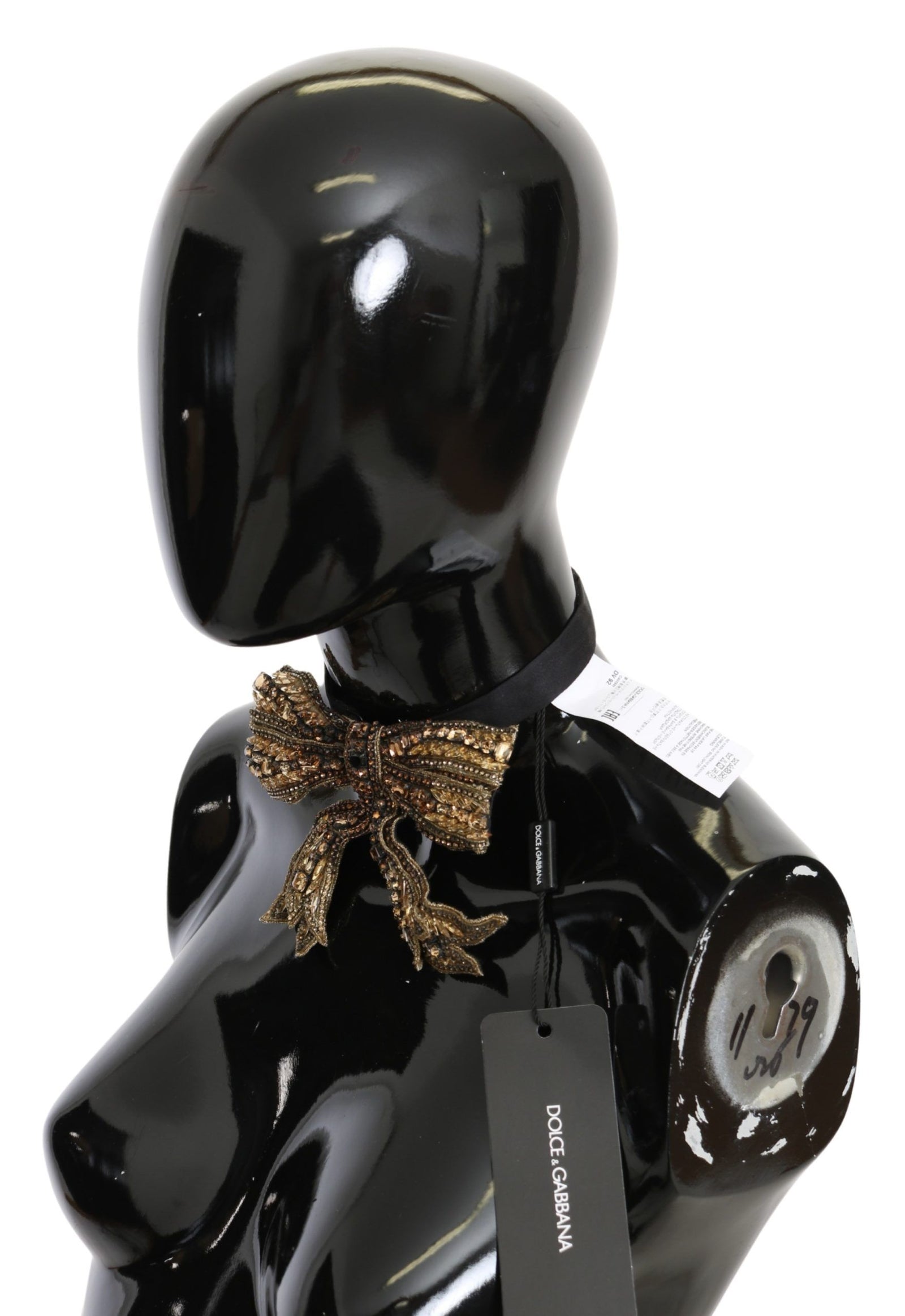 Nœud papillon élégant en soie dorée Dolce &amp; Gabbana : éblouissez avec style