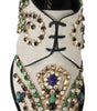 Dolce &amp; Gabbana Elegant White Suede Dress Flats with Crystals