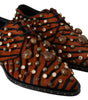 Dolce &amp; Gabbana Tiger Pattern Crystal Embellished Flats