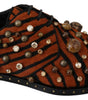 Dolce &amp; Gabbana Tiger Pattern Crystal Embellished Flats