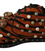 Dolce &amp; Gabbana Tiger Pattern Crystal Embellished Flats