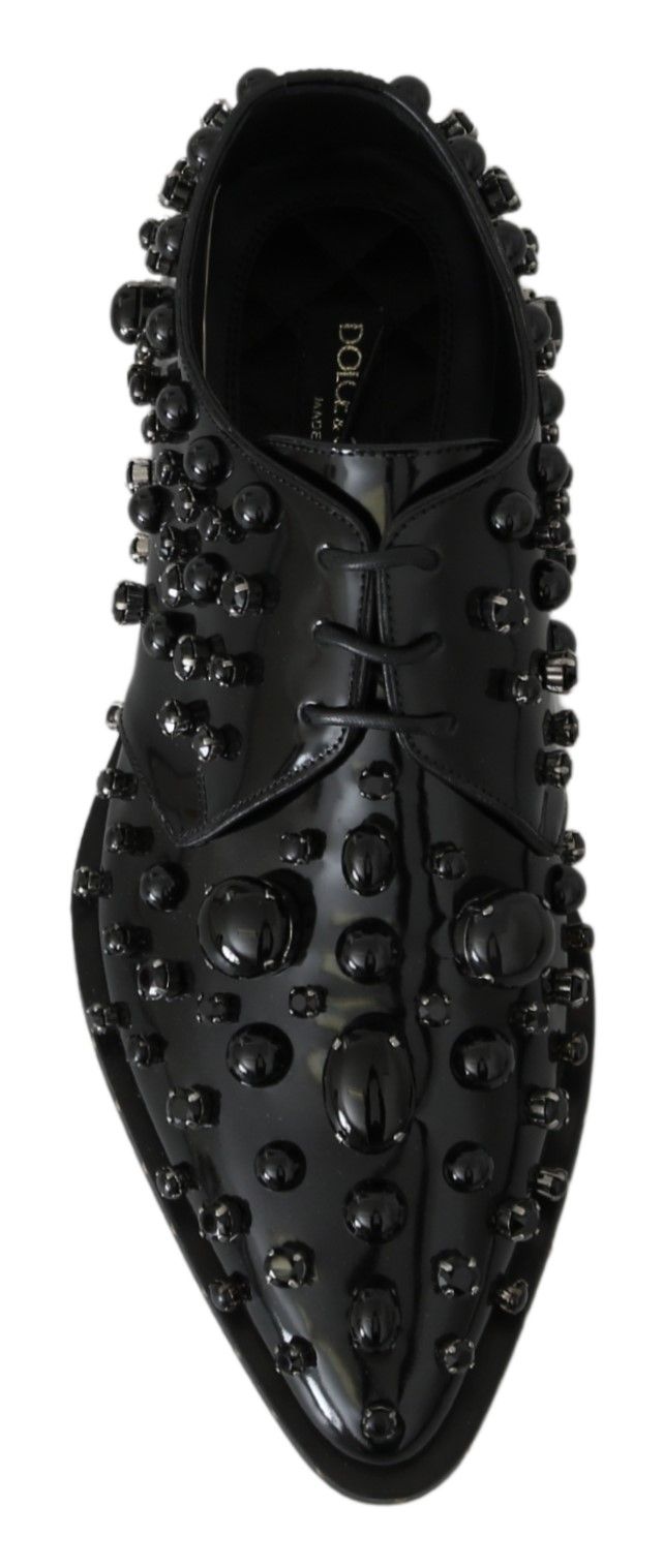 Chaussures habillées noires élégantes Dolce & Gabbana avec cristaux