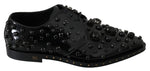 Dolce &amp; Gabbana Elegant Black Dress Shoes with Crystals
