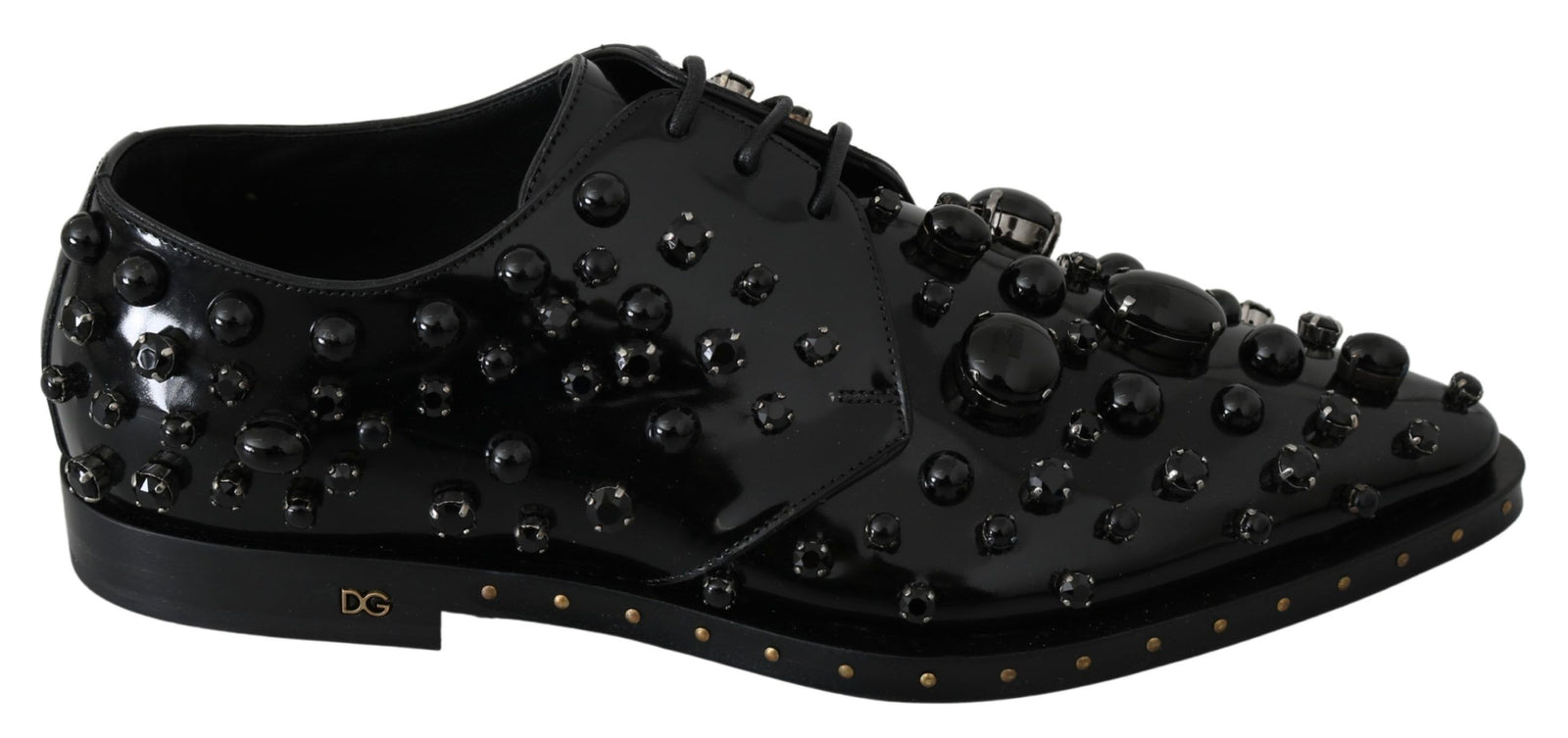 Chaussures habillées noires élégantes Dolce & Gabbana avec cristaux