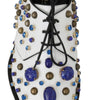 Dolce &amp; Gabbana Elegant White Leather Dress Shoes With Crystals