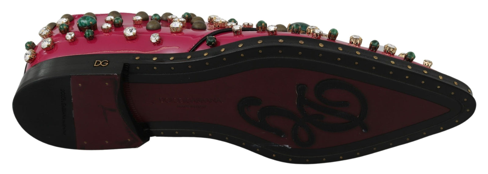 Ballerines plates vernies en cristal rose fuchsia Dolce & Gabbana