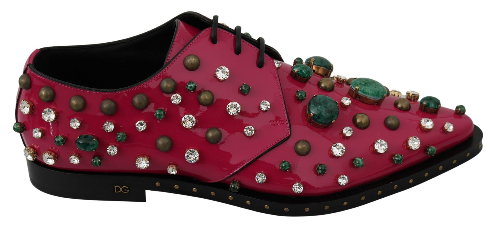 Ballerines plates vernies en cristal rose fuchsia Dolce & Gabbana