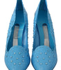 Dolce & Gabbana Crystal Embellished Blue Cinderella Pumps