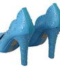 Dolce & Gabbana Crystal Embellished Blue Cinderella Pumps