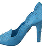 Dolce & Gabbana Crystal Embellished Blue Cinderella Pumps