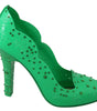 Escarpins Cendrillon en cristal Dolce &amp; Gabbana, en vert luxuriant