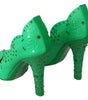 Escarpins Cendrillon en cristal Dolce &amp; Gabbana, en vert luxuriant