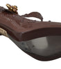 Dolce & Gabbana Brown Floral Crystal CINDERELLA Heels Shoes