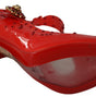 Dolce & Gabbana Red Floral Crystal CINDERELLA Heels Shoes