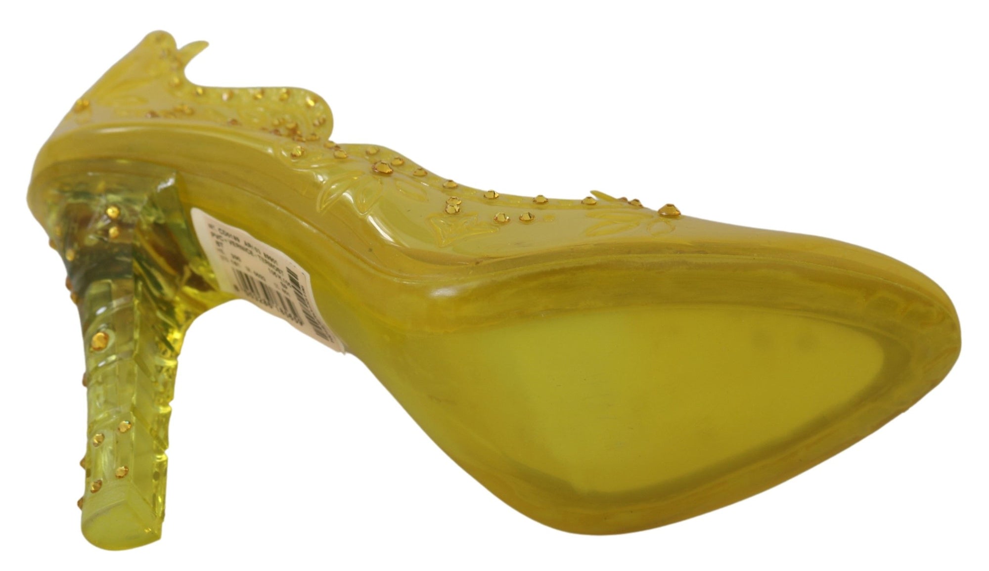 Dolce & Gabbana Yellow Floral Crystal CINDERELLA Heels Shoes