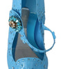 Dolce & Gabbana Blue Floral Crystal CINDERELLA Heels Shoes