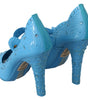 Dolce & Gabbana Blue Floral Crystal CINDERELLA Heels Shoes