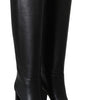 Jimmy Choo Elegant Black Calf Leather Heeled Boots