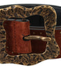 Dolce & Gabbana Brown Suede Leather Studded Baroque Belt