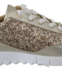 Jimmy Choo Antique Gold Glitter Leather Sneakers