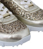 Jimmy Choo Antique Gold Glitter Leather Sneakers