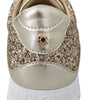 Jimmy Choo Antique Gold Glitter Leather Sneakers