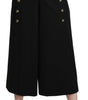 Dolce &amp; Gabbana Elegant High Waist Wide Leg Virgin Wool Trousers