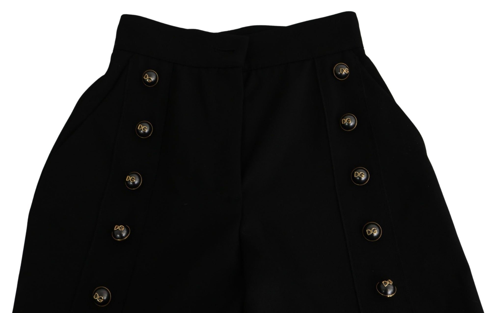 Dolce &amp; Gabbana Elegant High Waist Wide Leg Virgin Wool Trousers
