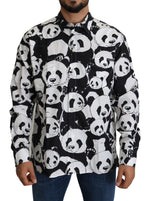 Chemise en pur coton imprimé panda Dolce &amp; Gabbana - Noir et blanc