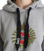 Dolce & Gabbana Gray Printed Hooded Exclusive Logo Sweater