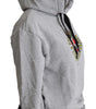 Dolce & Gabbana Gray Printed Hooded Exclusive Logo Sweater