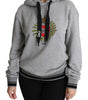 Dolce & Gabbana Gray Printed Hooded Exclusive Logo Sweater