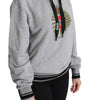 Dolce & Gabbana Gray Printed Hooded Exclusive Logo Sweater