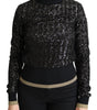 Dolce & Gabbana Black Sequined Knitted Turtle Neck Sweater