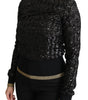 Dolce & Gabbana Black Sequined Knitted Turtle Neck Sweater