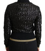Dolce & Gabbana Black Sequined Knitted Turtle Neck Sweater