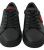 Baskets élégantes en cuir Dolce &amp; Gabbana avec accents rouges