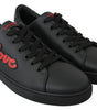 Baskets élégantes en cuir Dolce &amp; Gabbana avec accents rouges