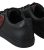 Baskets élégantes en cuir Dolce &amp; Gabbana avec accents rouges