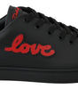 Baskets élégantes en cuir Dolce &amp; Gabbana avec accents rouges