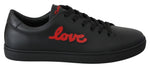Baskets élégantes en cuir Dolce &amp; Gabbana avec accents rouges