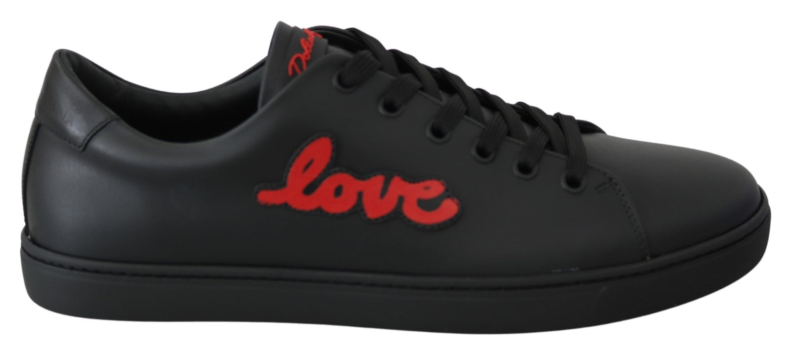 Baskets élégantes en cuir Dolce &amp; Gabbana avec accents rouges