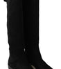 Dolce & Gabbana Elegant Black Suede Knee High Boots