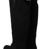Dolce & Gabbana Elegant Black Suede Knee High Boots