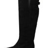 Dolce & Gabbana Elegant Black Suede Knee High Boots